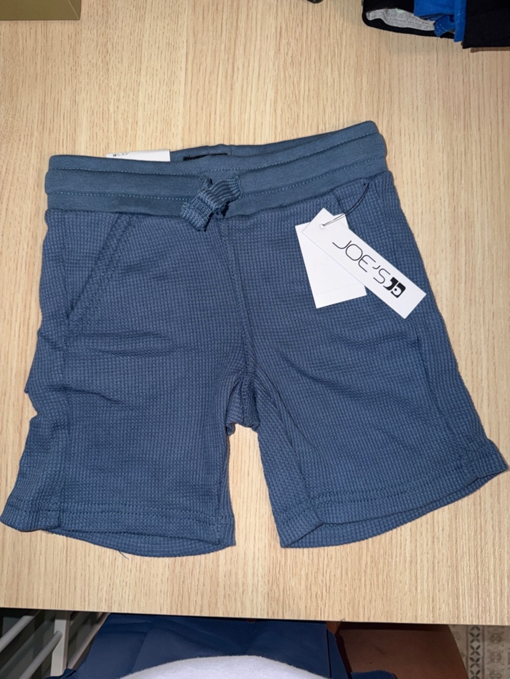 Joe's Jeans Kids Slate Blue Waffle Knit Drawstring Shorts